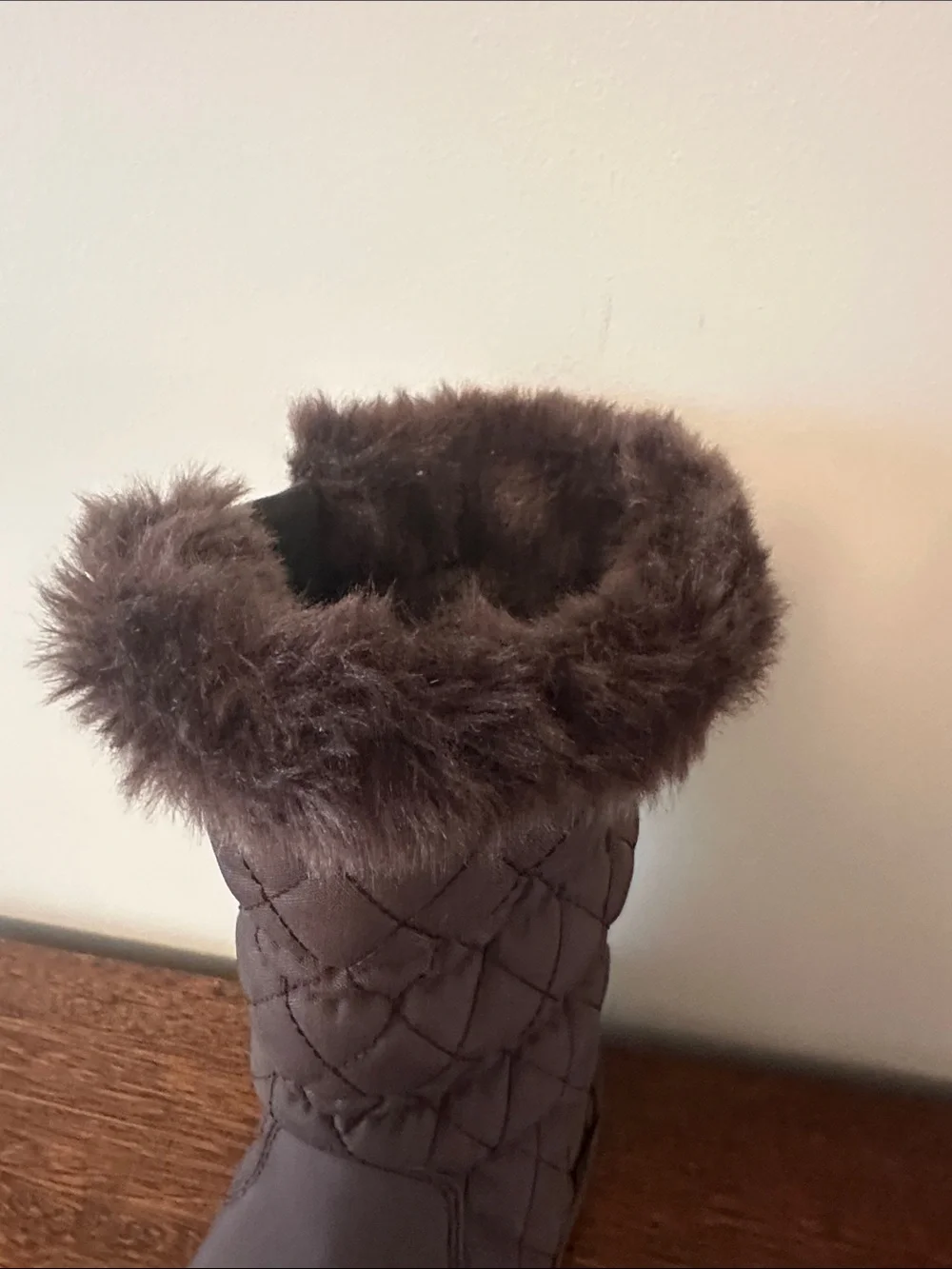 L.L. Bean Quilted Faux-Fur Trim Winter Boots - Brown